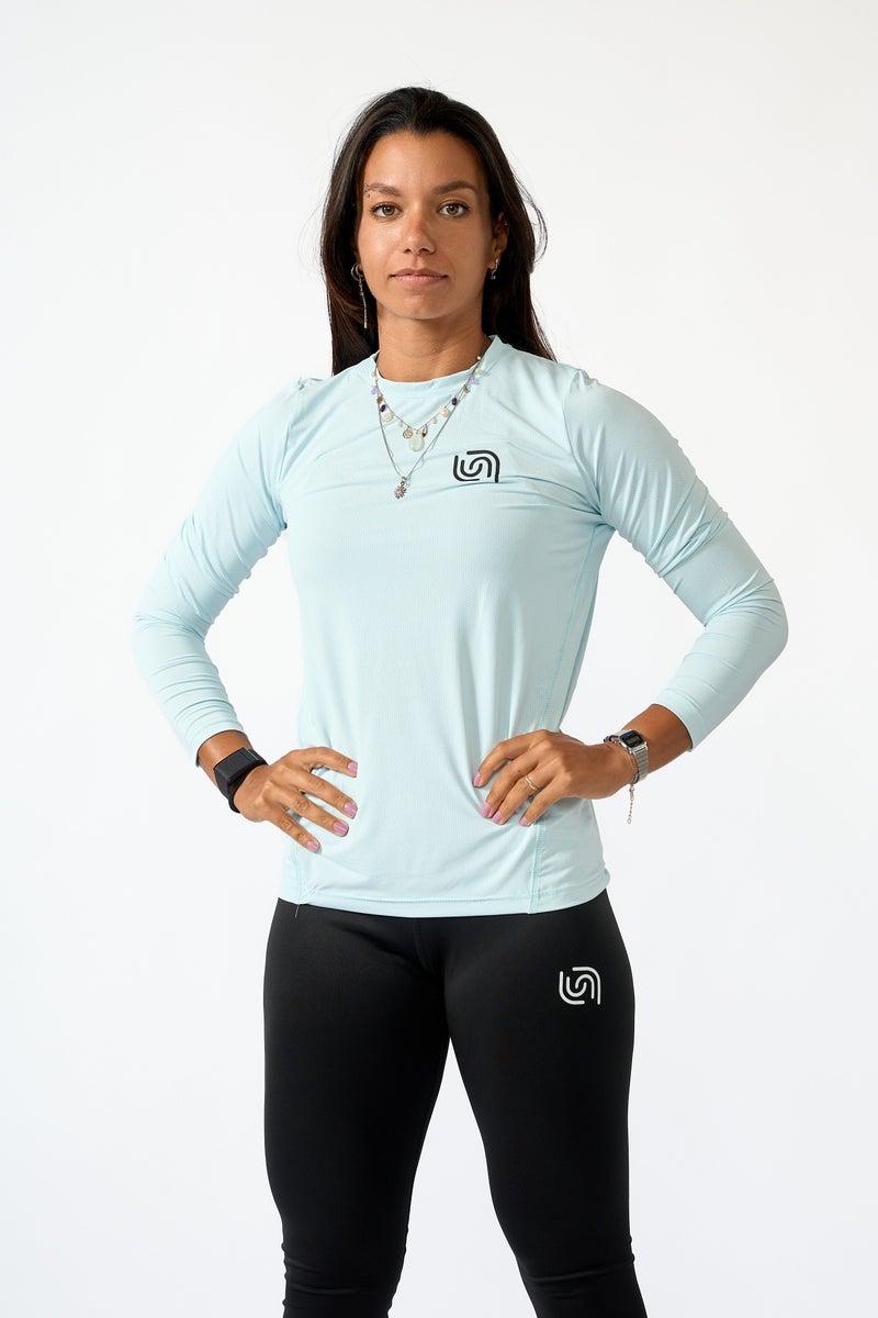 Beyond sportswear Women's Ice Blue Long sleeve Training T-shirt - Image 1
